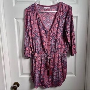 3/25$💥 Everyday Sunday cover-up tunic pink boho Women small medium beachwear